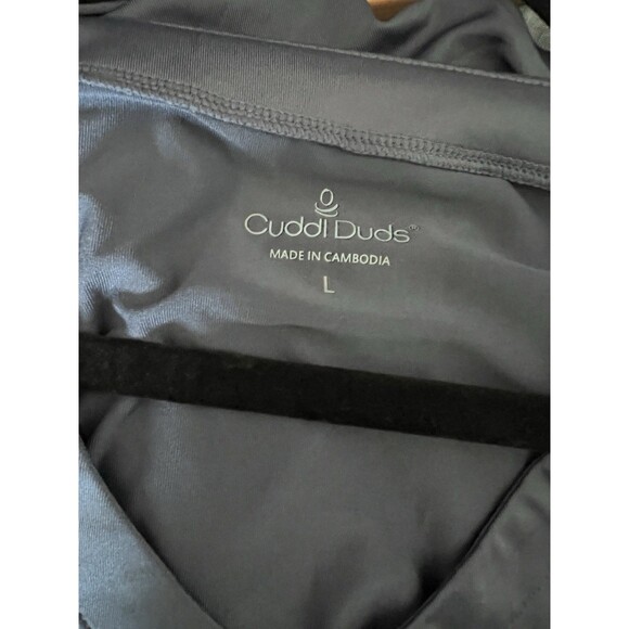 Cuddl Duds Flutter Sleeve V-Neck Dress Blue Size L Silky Soft Stretch - Picture 10 of 12